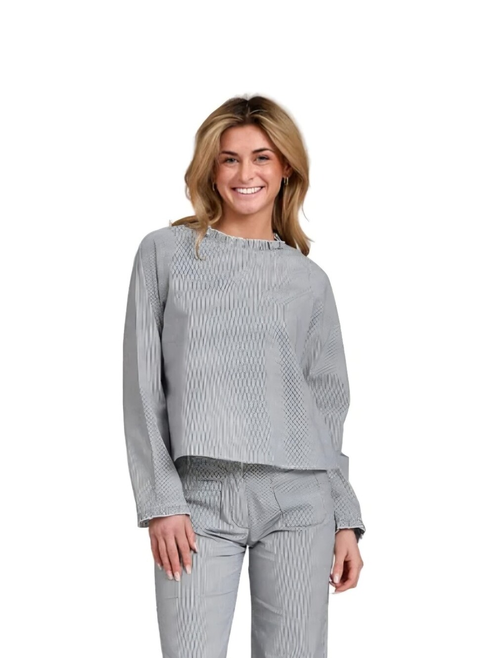 Taylor Tillman Women's Margot Ruffle Long Sleeve Cotton Top, Black Stripe, M NWT